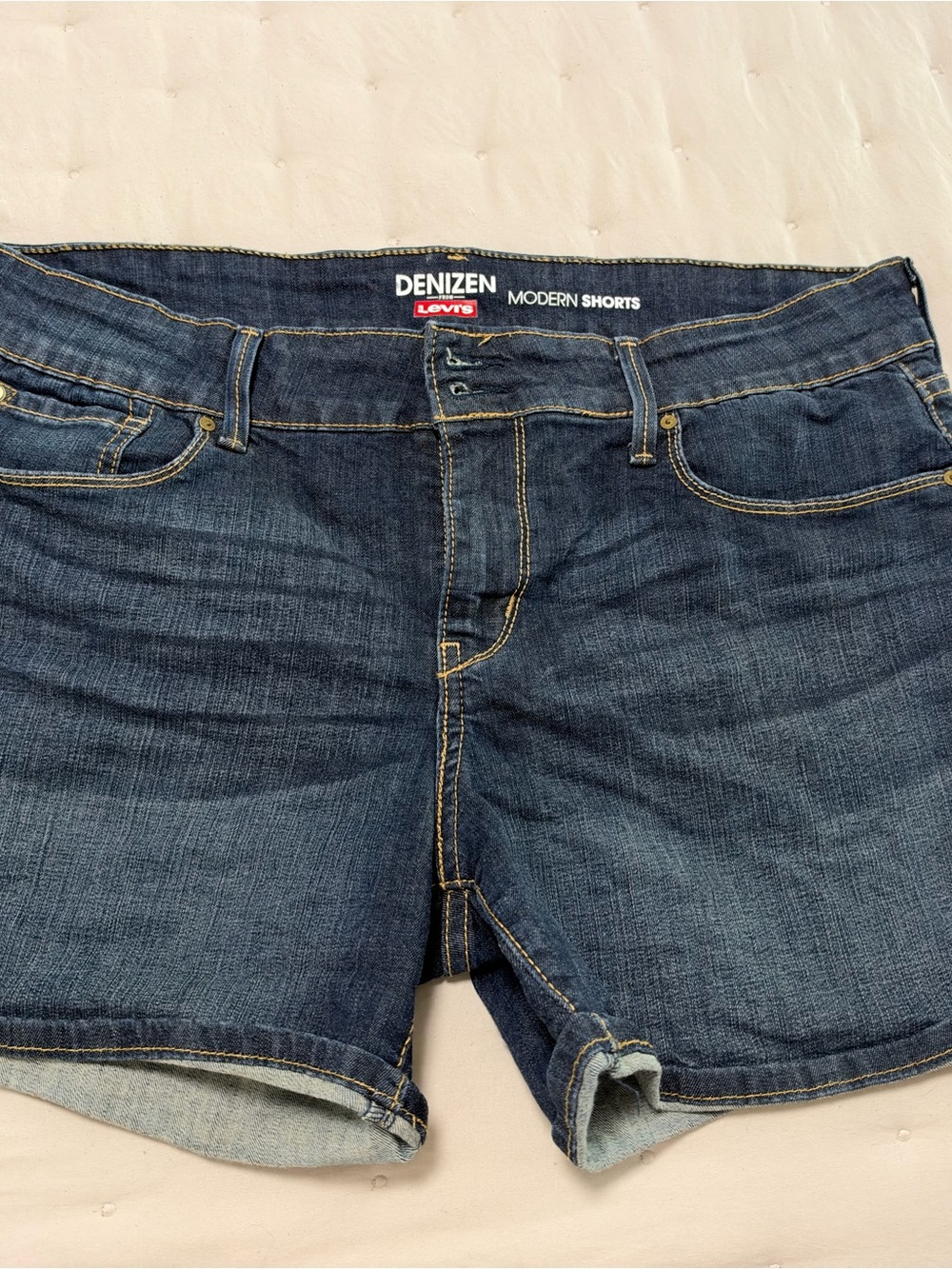 Levi's Denizen Dark Blue Denim Shorts